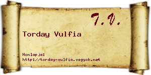 Torday Vulfia névjegykártya